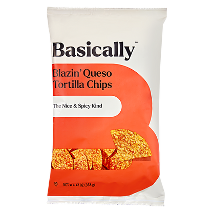 Basically Party Size Blazin' Queso Tortilla Chips 13oz