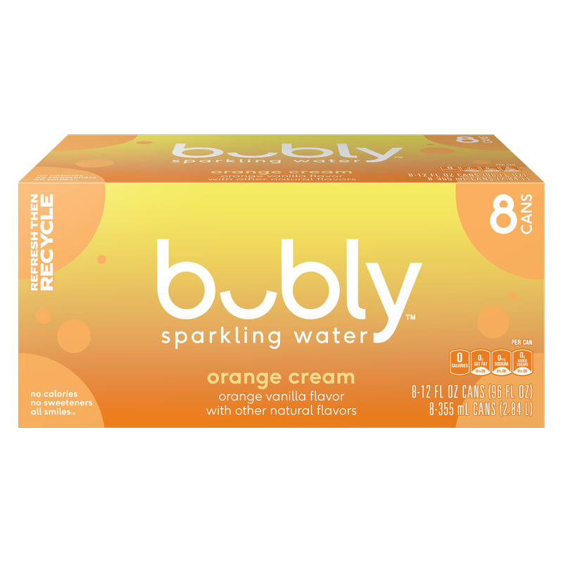 Bubly Orange Cream 8pk 12oz Can