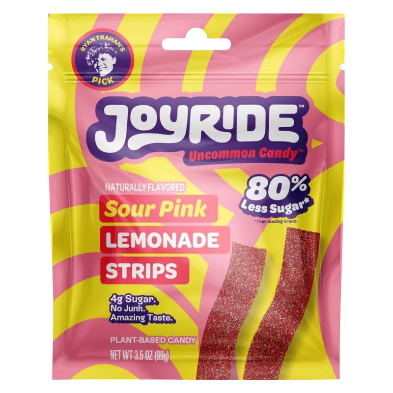 JOYRIDE Sour Pink Lemonade Strips, 3.5oz