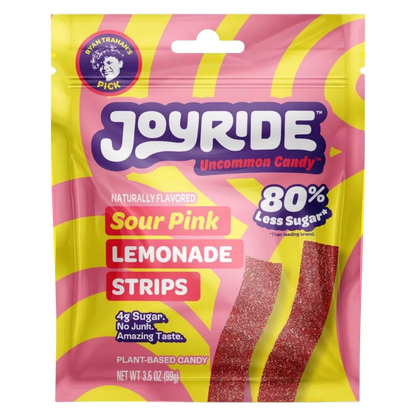JOYRIDE Sour Pink Lemonade Strips, 3.5oz