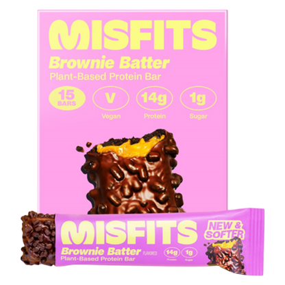 Misfits Plant-Based Brownie Batter Protein Bar 15 CT