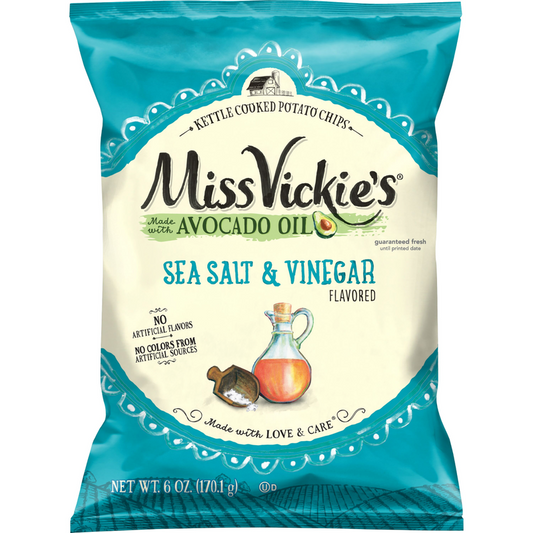 Miss Vickie's Kettle Cooked Potato Chips Sea Salt & Vinegar, 6oz
