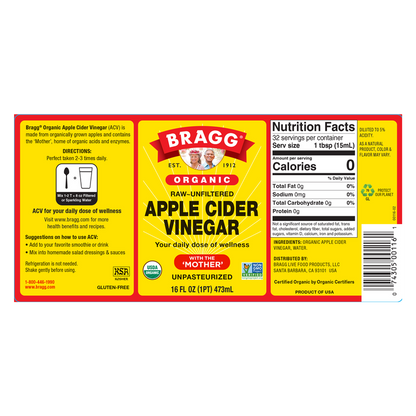 Bragg Organic Apple Cider Vinegar 16oz Btl