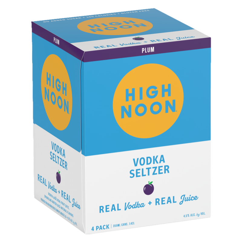 High Noon Plum Vodka Seltzer 4pk 12oz Cans