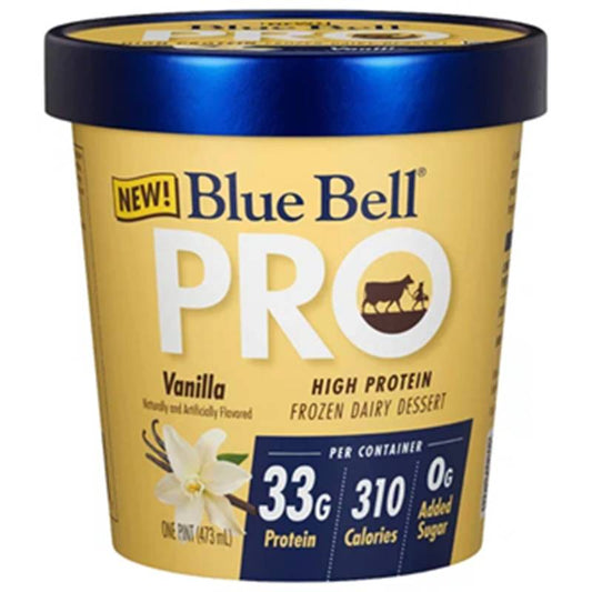 Blue Bell Pro Vanilla Ice Cream Pint 16oz