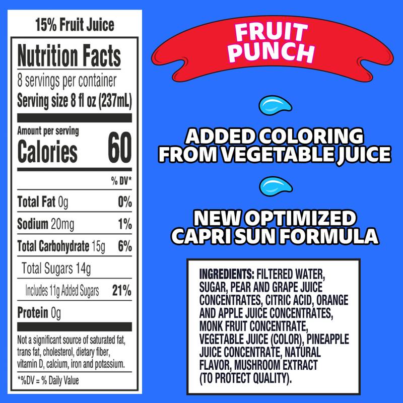 Capri Sun Fruit Punch 64oz Btl