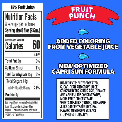 Capri Sun Fruit Punch 64oz Btl