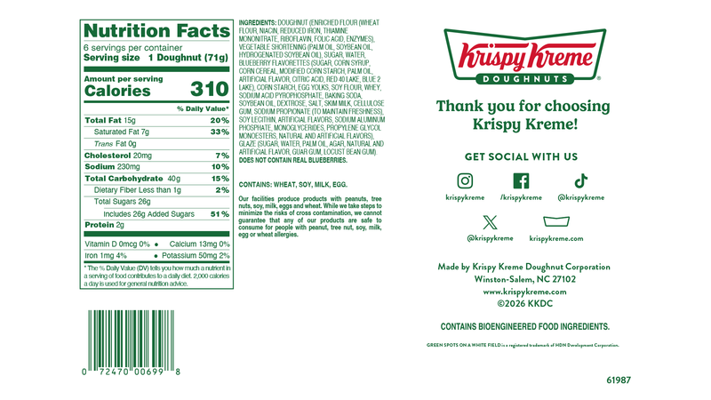 Krispy Kreme® Blueberry Old-Fashioned Doughnuts