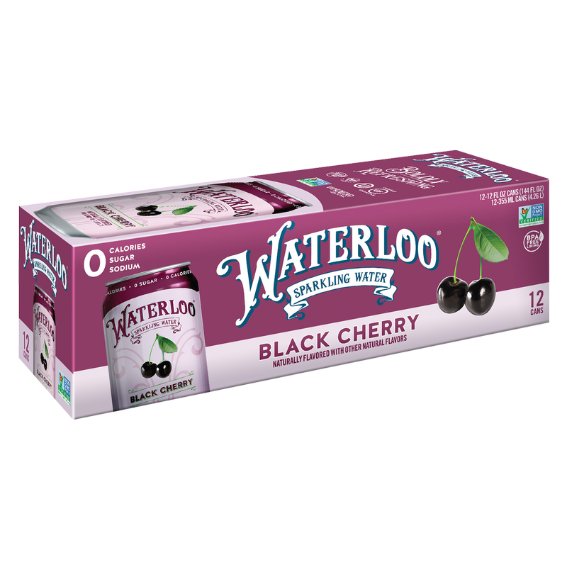 Waterloo Sparkling Black Cherry Water 12pk 12oz Can