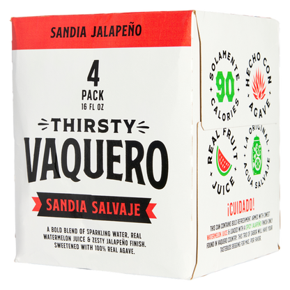 Thirsty Vaquero Sandia Salvaje Sparkling Water 4pk 16oz Can