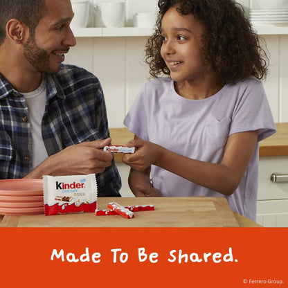 Kinder Chocolate, 4 Large Bars, Milk Chocolate Bar with Creamy Milky Filling, Individually Wrapped Candy, 3 oz Total