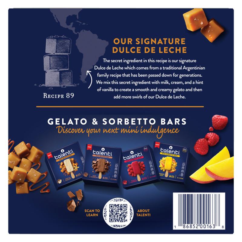 Talenti Vanilla Caramel Mini Gelato Bars 6ct