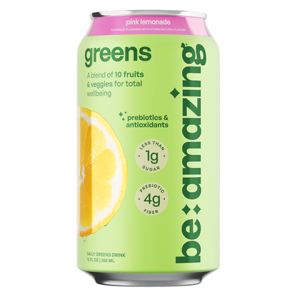 Be Amazing Pink Lemonade Daily Greens Drink 12oz Can