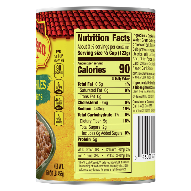 Old El Paso Green Chiles Refried Beans 16oz