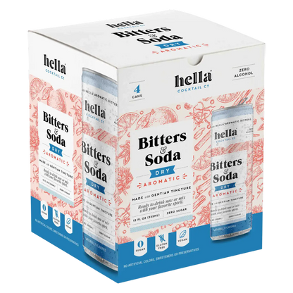 Hella Cocktail Co Bitters & Soda Dry Aromatic 4pk 12oz Can