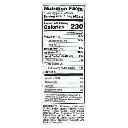 Utz Red Hot Potato Chips 1.5oz