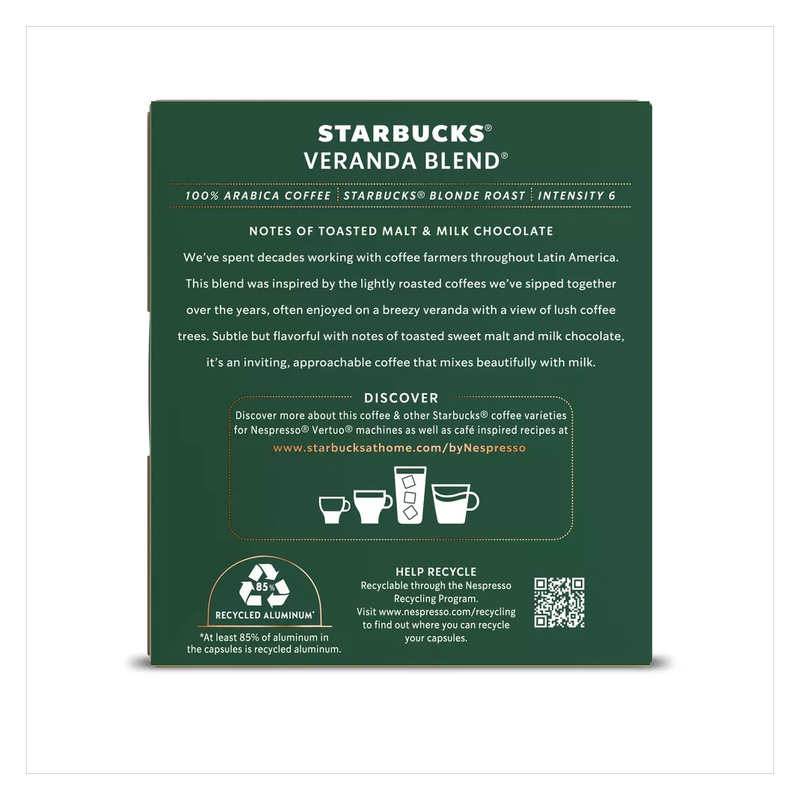 Starbucks by Nespresso Vertuo Line Veranda Blend 8ct