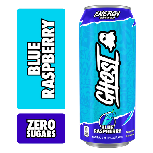 GHOST Energy Zero Sugar Blue Raspberry 16oz Can