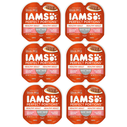 6 ct Iams Perfect Portions Salmon Pate Adult Wet Cat Food 2.6oz