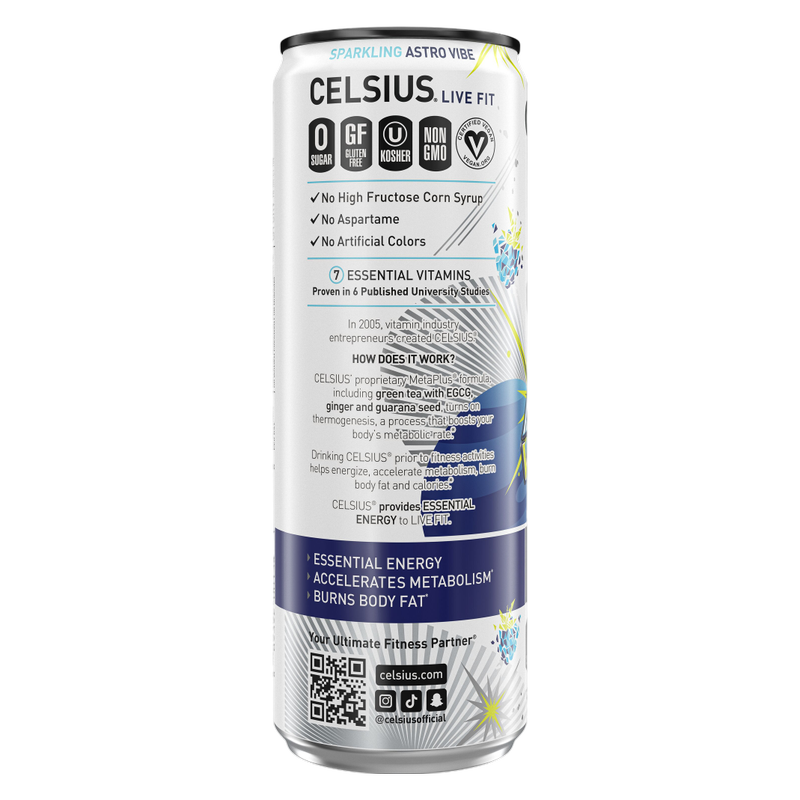 CELSIUS Sparkling Astro Vibe Energy Drink 12oz Can