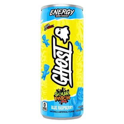 GHOST ENERGY Zero Sugar Sour Patch Kids Variety Pack Blue Rasberry and Redberry 4pk 8.4oz Can