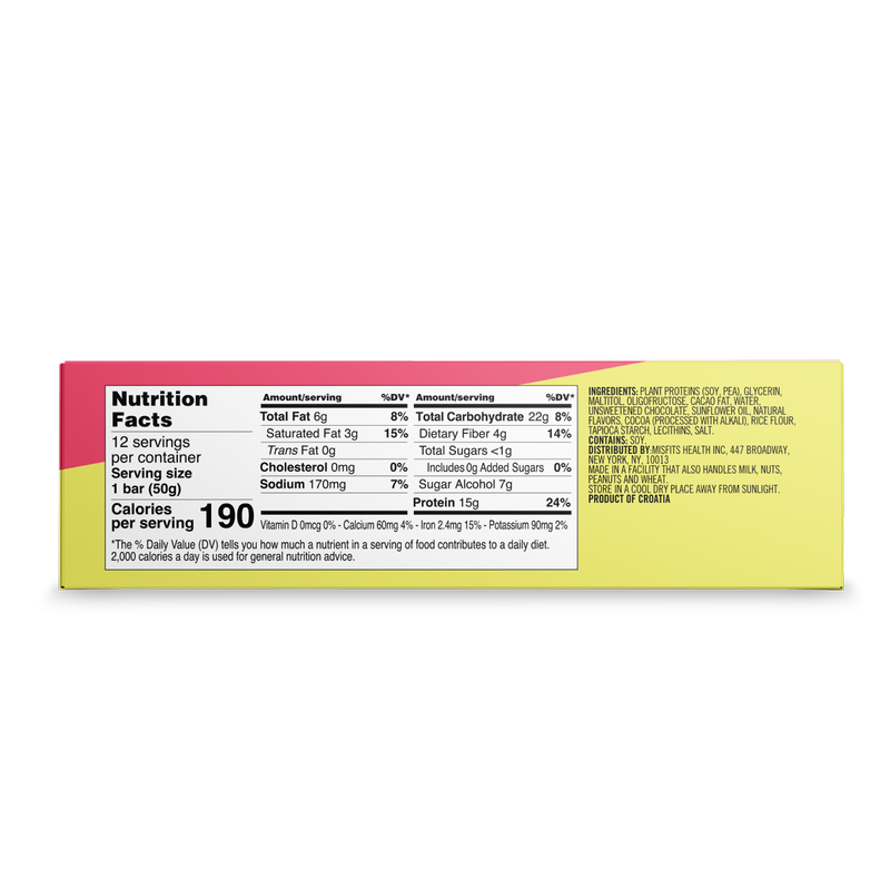 Misfits Plant-Based Cookie Butter Protein Bar Case 15 CT