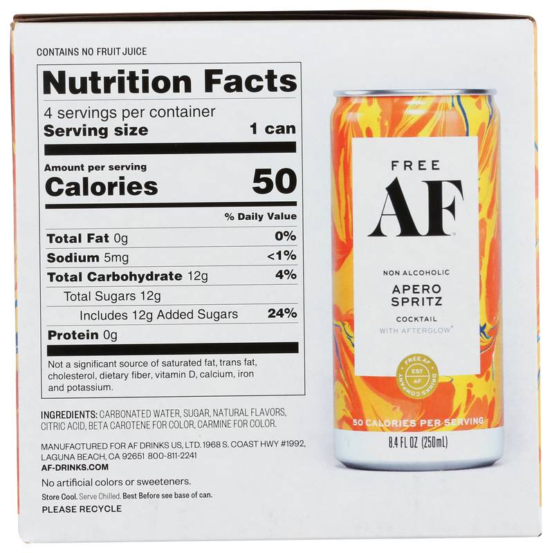 FREE AF Aperol Spritz 4pk 8.4oz Can