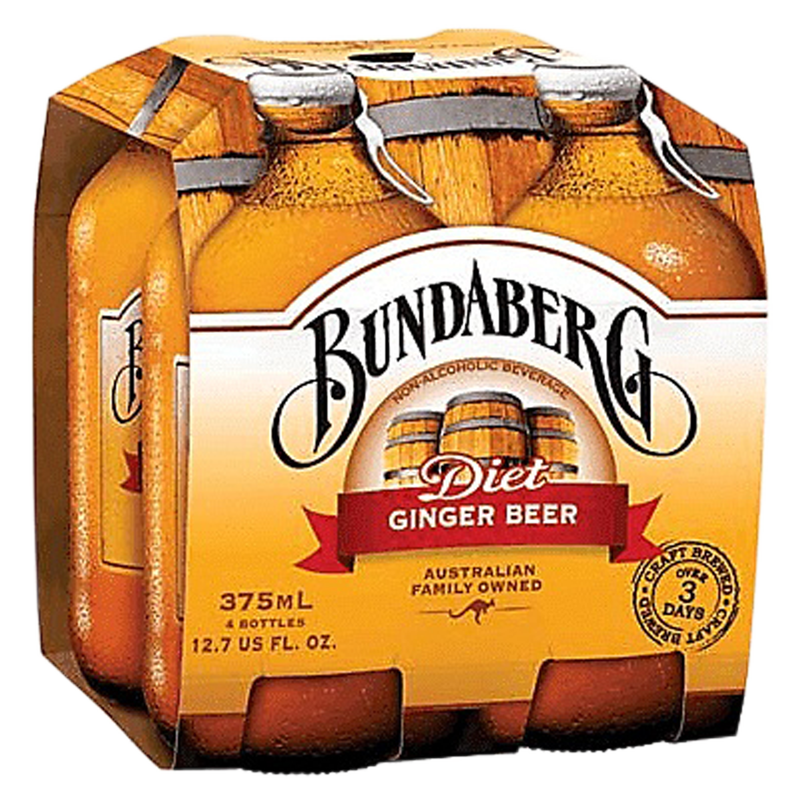 Bundaberg Diet Ginger Beer 4pk 375ml Btl