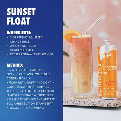 Red Bull Energy Drink The Amber Edition Strawberry Apricot 12oz Can