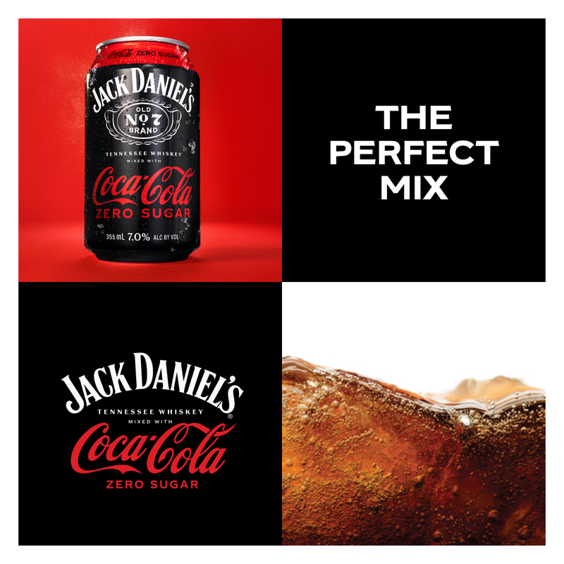 Jack Daniel's & Coke Zero 4pk 355ml Can 7% ABV