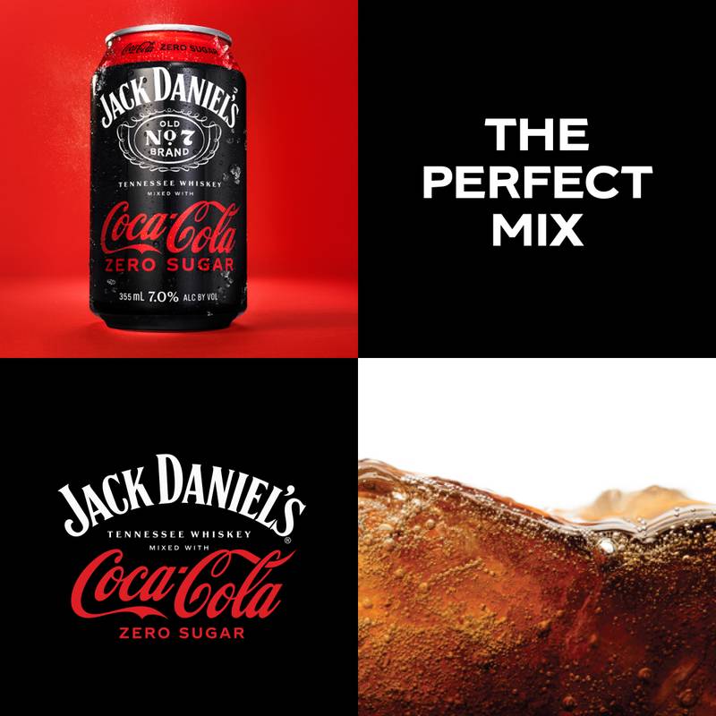 Jack Daniel's & Coca-Cola Zero 4pk 355ml Can 5% ABV
