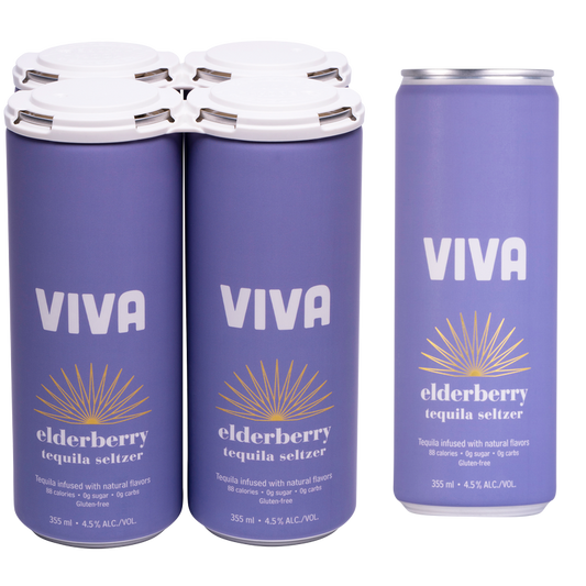 Viva Tequila Seltzer Elderberry 4pk 355ml Can 4.5% ABV