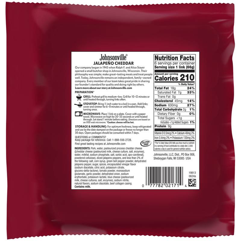 Johnsonville Jalapeno Cheddar Smoked Sausage - 6ct/14 oz