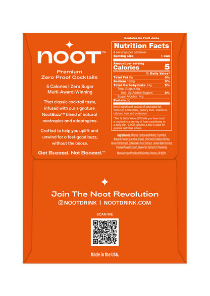 Noot Negroni Spritz Non-Alcoholic Cocktail 4pk 12oz Can