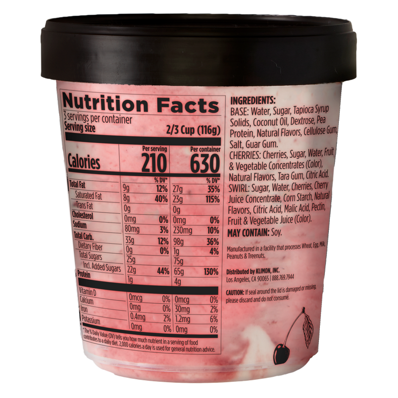 KLIMON Cherry Bomb Premium Dairy-Free Frozen Dessert Pint