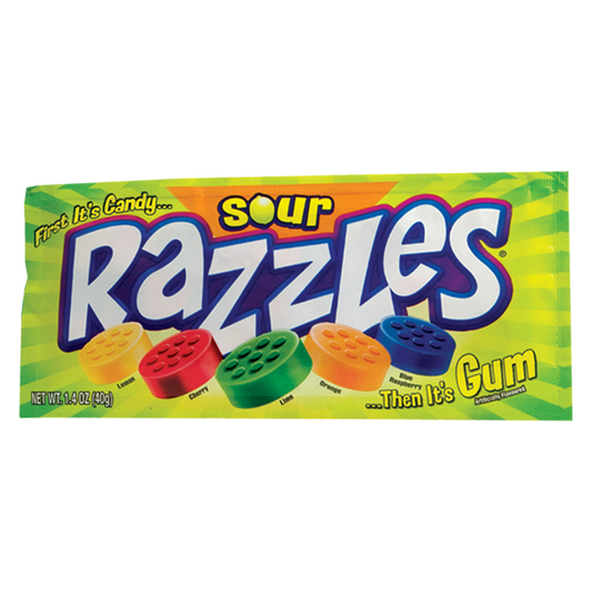 Razzles Sour Candy Gum 1.4oz
