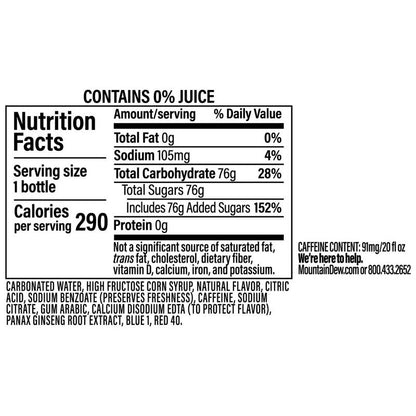 Mountain Dew Voltage Raspberry Citrus 20oz Btl