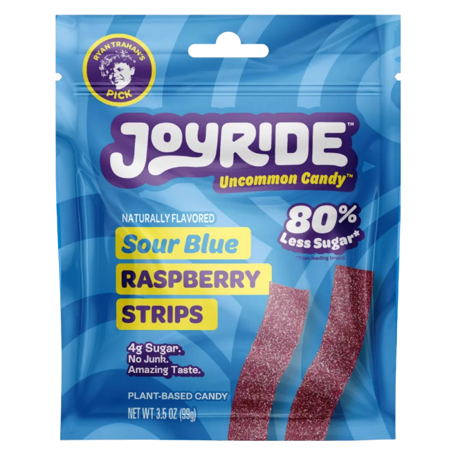 JOYRIDE Sour Blue Raspberry Strips, 3.5oz