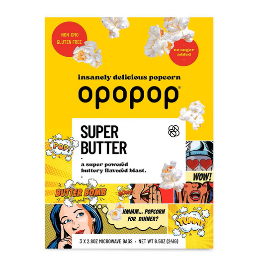Opopop Microwave Popcorn Super Butter, 8.5oz