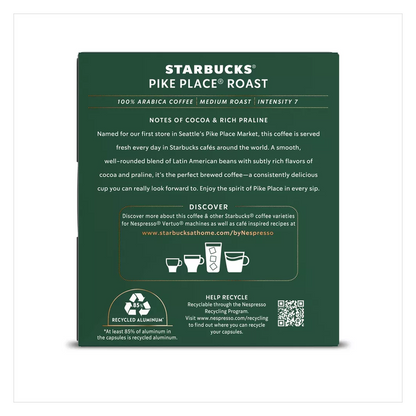Starbucks by Nespresso Vertuo Line Pike Place Roast 8ct