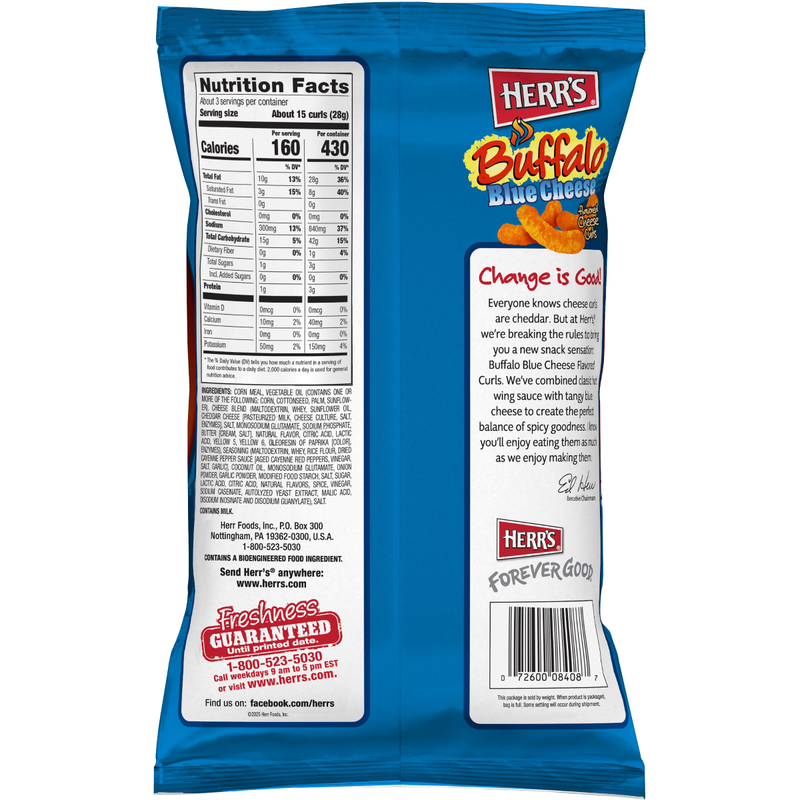 Herr's Buffalo Blue Cheese Curls, 2.75 oz