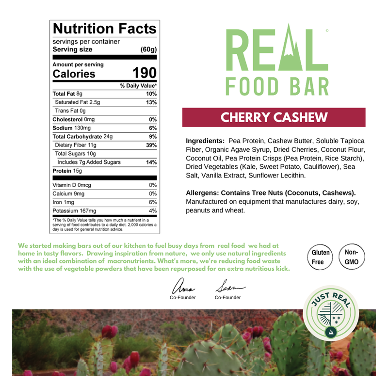 Real Food Bar Cherry Cashew Bar 2.12oz