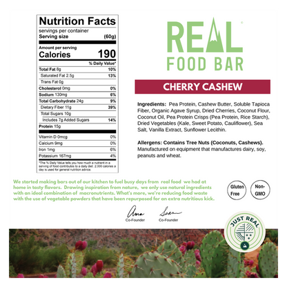 Real Food Bar Cherry Cashew Bar 2.12oz