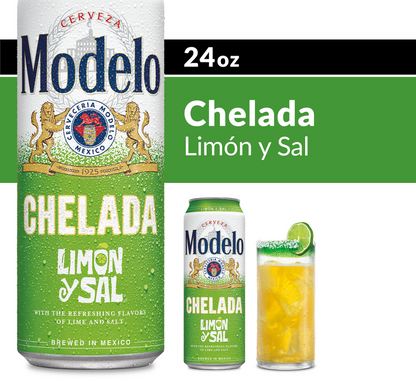 Modelo Chelada Limon Y Sal Single 24oz Can 3.5% ABV