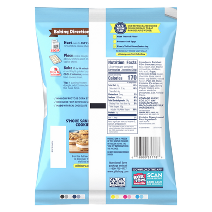 Pillsbury Ready to Bake Chocolate Chip Cookie Dough - 24ct/16oz