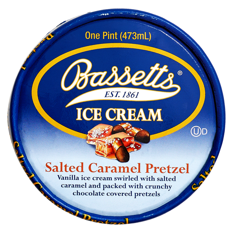 Bassetts Salted Caramel Pretzel Ice Cream, 16 oz