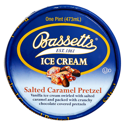 Bassetts Salted Caramel Pretzel Ice Cream, 16 oz
