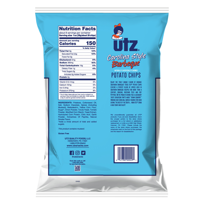 Utz Potato Chips Carolina BBQ 7.5oz