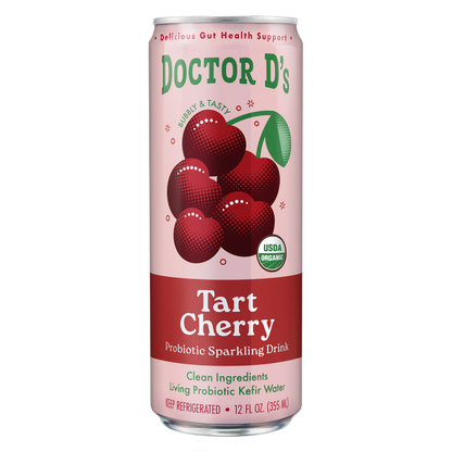 Doctor D's Organic Tart Cherry Sparkling Probiotic Drink 12oz Can