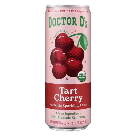 Doctor D's Organic Tart Cherry Sparkling Probiotic Drink 12oz Can